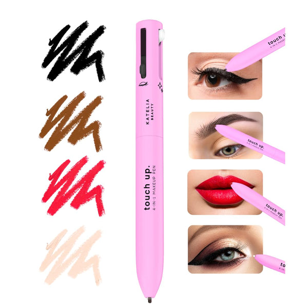 Stylo maquillage 4 en 1 rechargeable : eye-liner, crayon à lèvres, sourcils et surligneur, design compact idéal pour déplacement