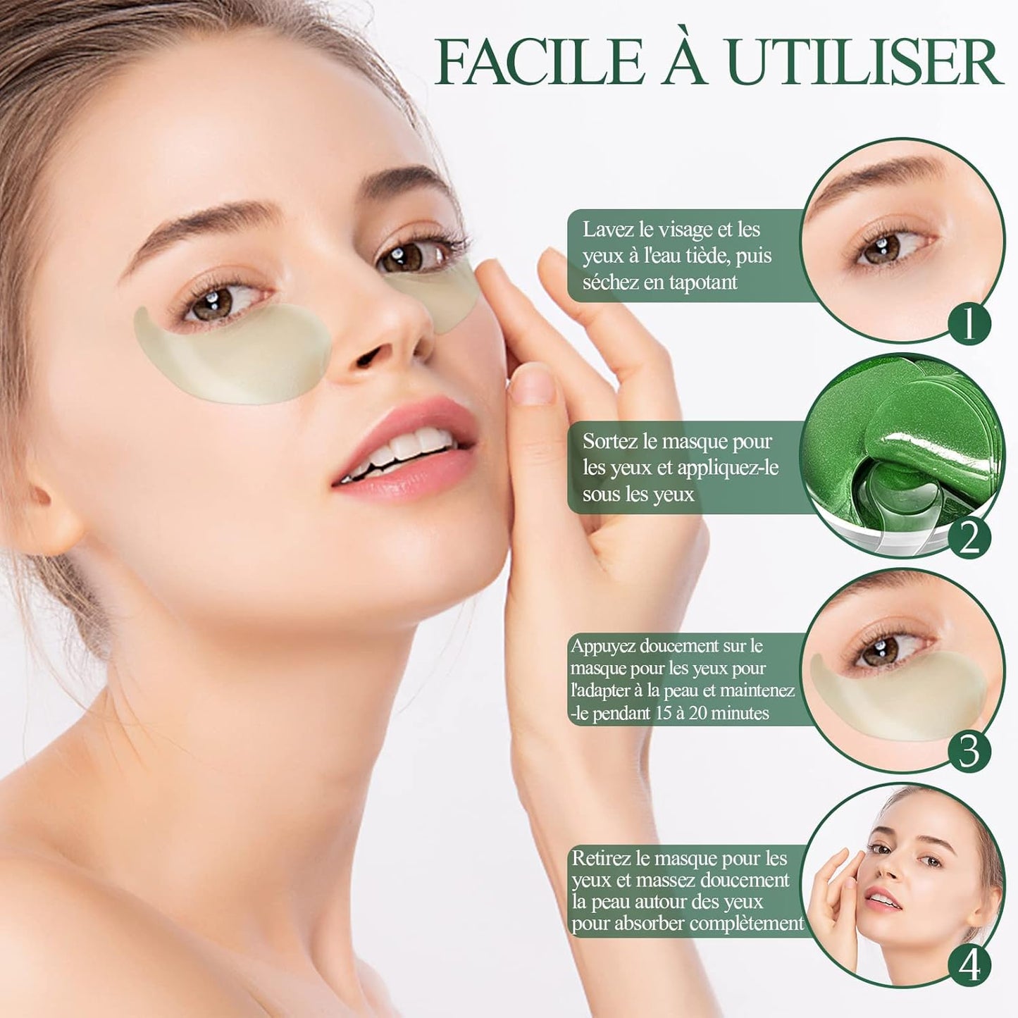 Masque contour des yeux aux algues et collagène : lisse ridules, atténue cernes, raffermit, nourrit et adoucit le contour des yeux