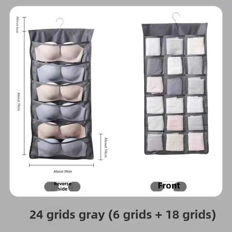 Organisateur de rangement suspendu pour soutiens-gorge et sous-vêtements, étagères murales, sac gain de place, sac de rangement suspendu double face pour sous-vêtements, lingerie, chaussettes