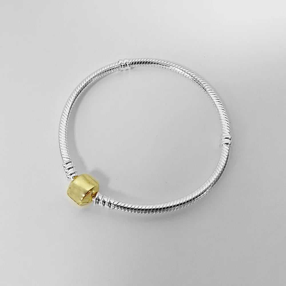 Bracelet à breloques en argent regardé 925 pour femme, bijoux fins originaux faits à la main, doux et lisse, bracelets pour salle Sophia, cadeau
