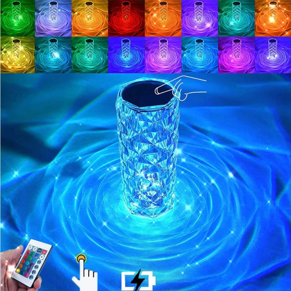 LED 16 Colors Crystal Table Lamp