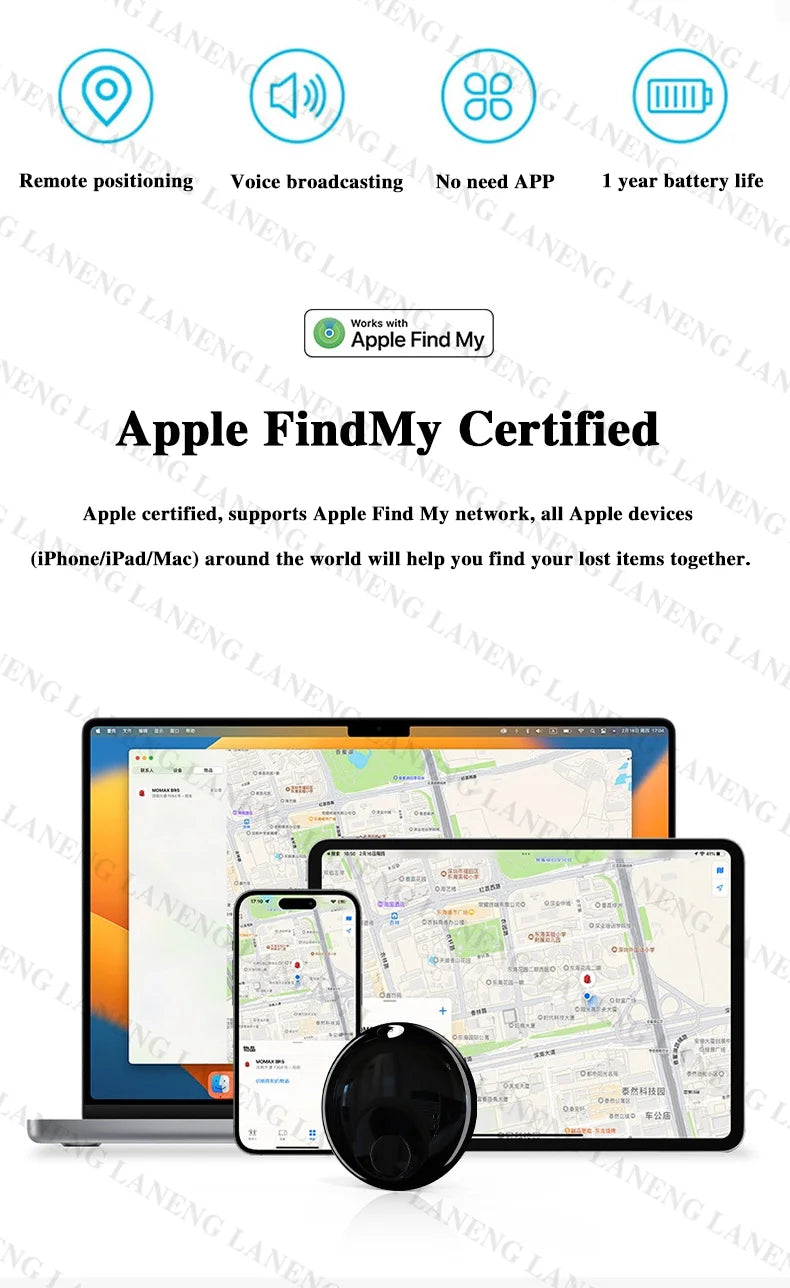 Apple AirTag - Traceur GPS pour enfants et animaux, accessoire voiture, gadget sans carte SIM, porte-clé pratique, collier GPS chat, localisateur multifonction pour objets perdus