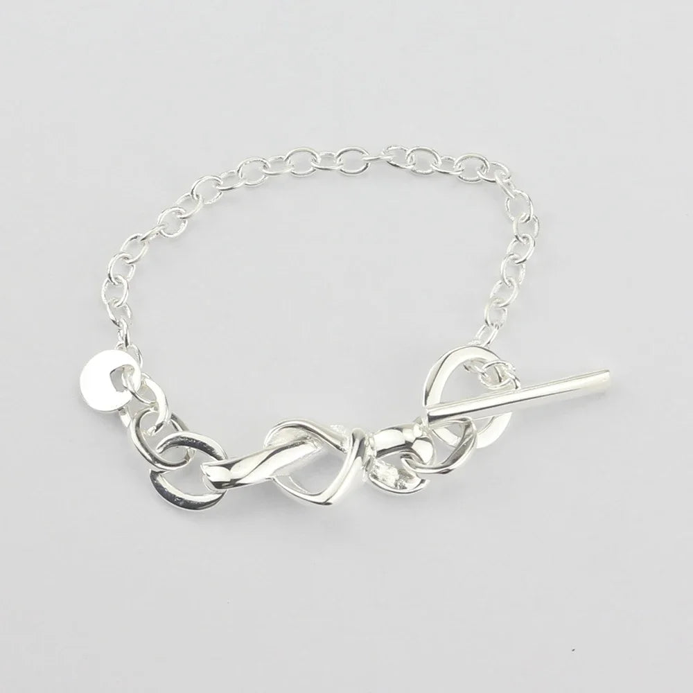 Bracelet à breloques en argent regardé 925 pour femme, bijoux fins originaux faits à la main, doux et lisse, bracelets pour salle Sophia, cadeau