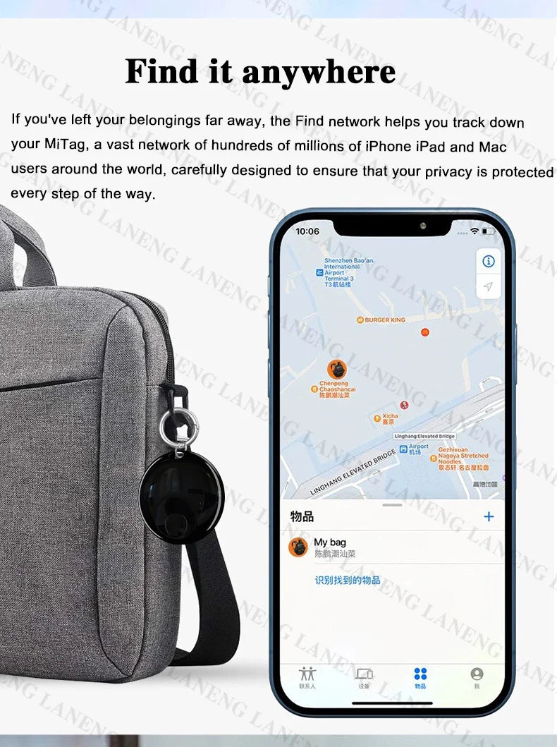 Apple AirTag - Traceur GPS pour enfants et animaux, accessoire voiture, gadget sans carte SIM, porte-clé pratique, collier GPS chat, localisateur multifonction pour objets perdus