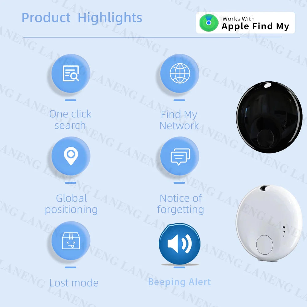 Apple AirTag - Traceur GPS pour enfants et animaux, accessoire voiture, gadget sans carte SIM, porte-clé pratique, collier GPS chat, localisateur multifonction pour objets perdus