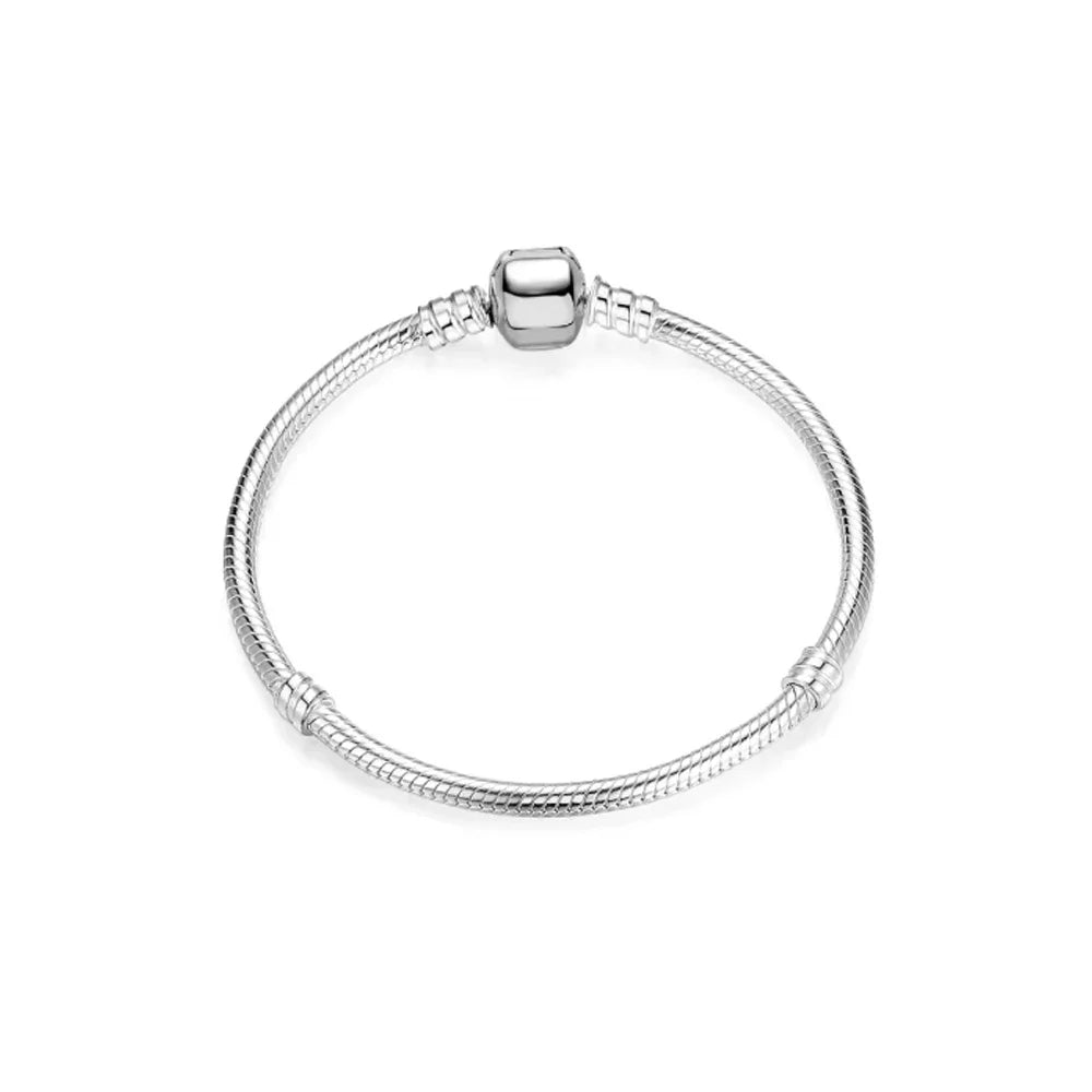 Bracelet à breloques en argent regardé 925 pour femme, bijoux fins originaux faits à la main, doux et lisse, bracelets pour salle Sophia, cadeau