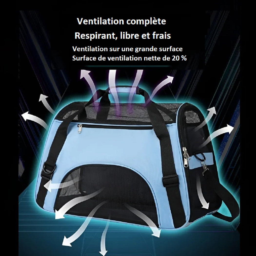 Sac de transport confortable pour chat et petit chien – Sac pratique, panier douillet, lit et matelas inclus pour un transport sécurisé et apaisant de votre compagnon à quatre pattes