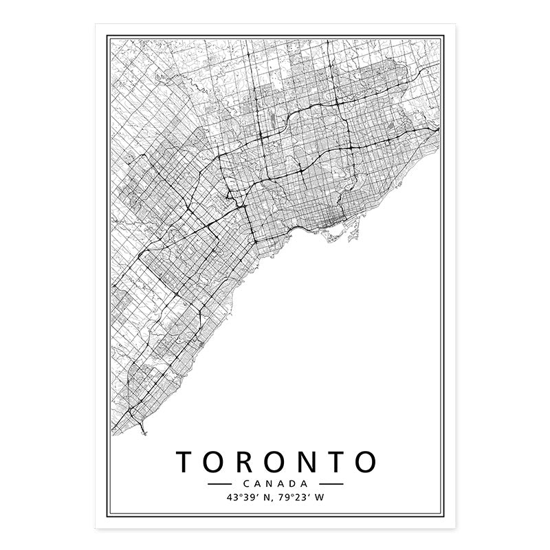 Toile avec cartes de villes, Toronto