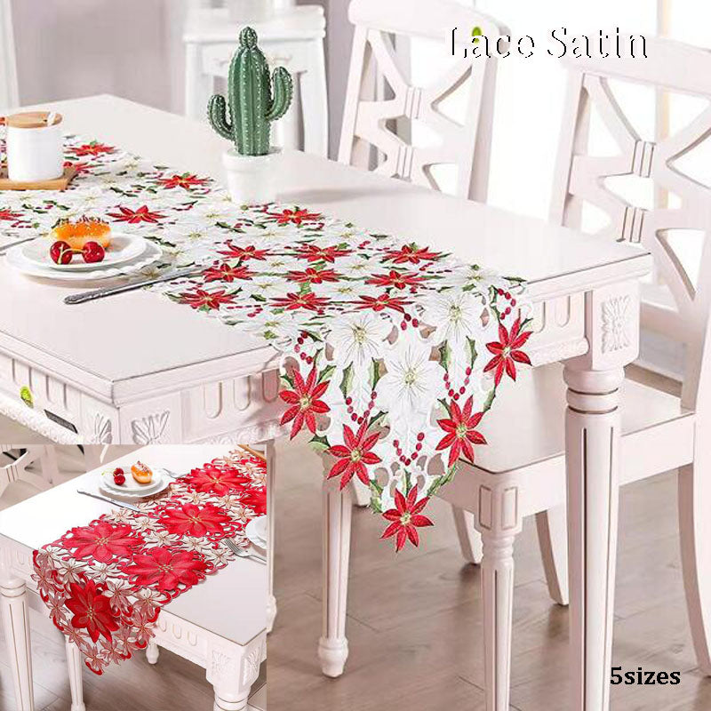 Satin broderie, une structure de bonne qualité et durable.