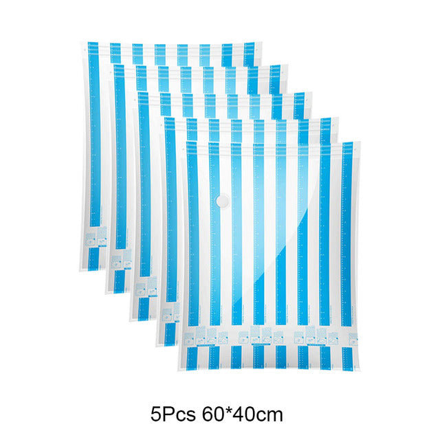 Nous Fini les gros volumes de vêtements et couverture !!!!!! sac pour la nourriture. Profitez de ces sacs fonctionnent avec compression pour gagner de l’espace. Ils réduit de plus de moitié les vêtements et augmente, d'autre part, la quantité d'espace disponible dans vos armoire, tiroir