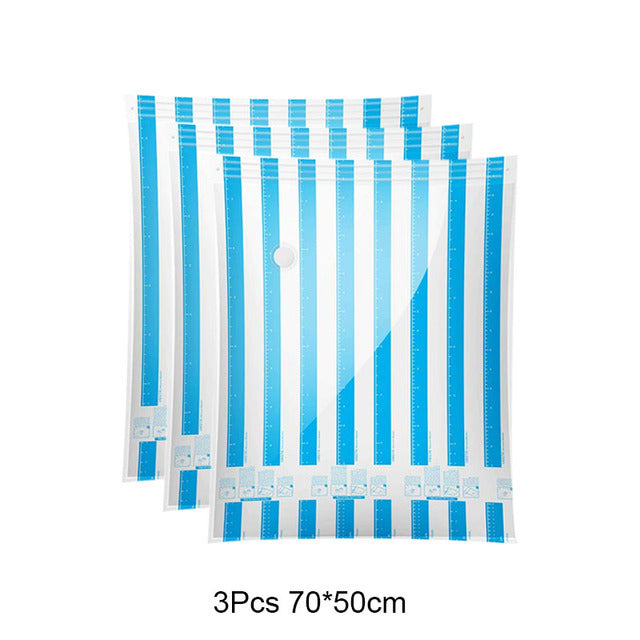 Nous Fini les gros volumes de vêtements et couverture !!!!!! sac pour la nourriture. Profitez de ces sacs fonctionnent avec compression pour gagner de l’espace. Ils réduit de plus de moitié les vêtements et augmente, d'autre part, la quantité d'espace disponible dans vos armoire, tiroir