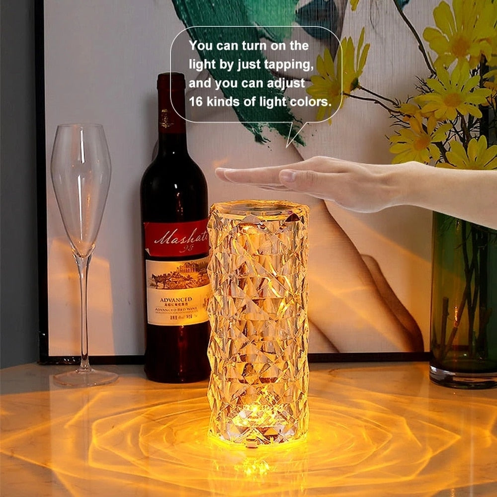 LED 16 Couleurs Lampe de table Cristal.