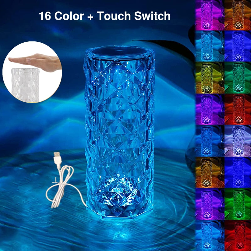 LED 16 Couleurs Lampe de table Cristal.